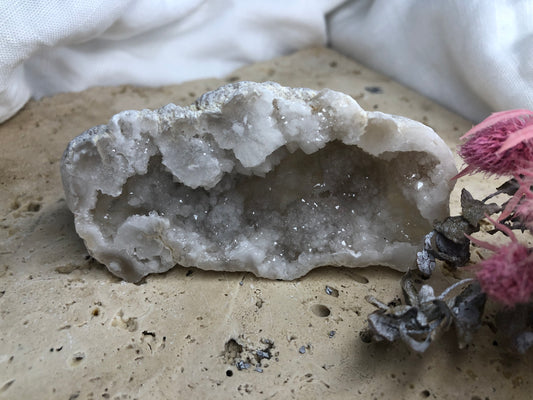 78gram Clear Quartz Crystal Geode Cave