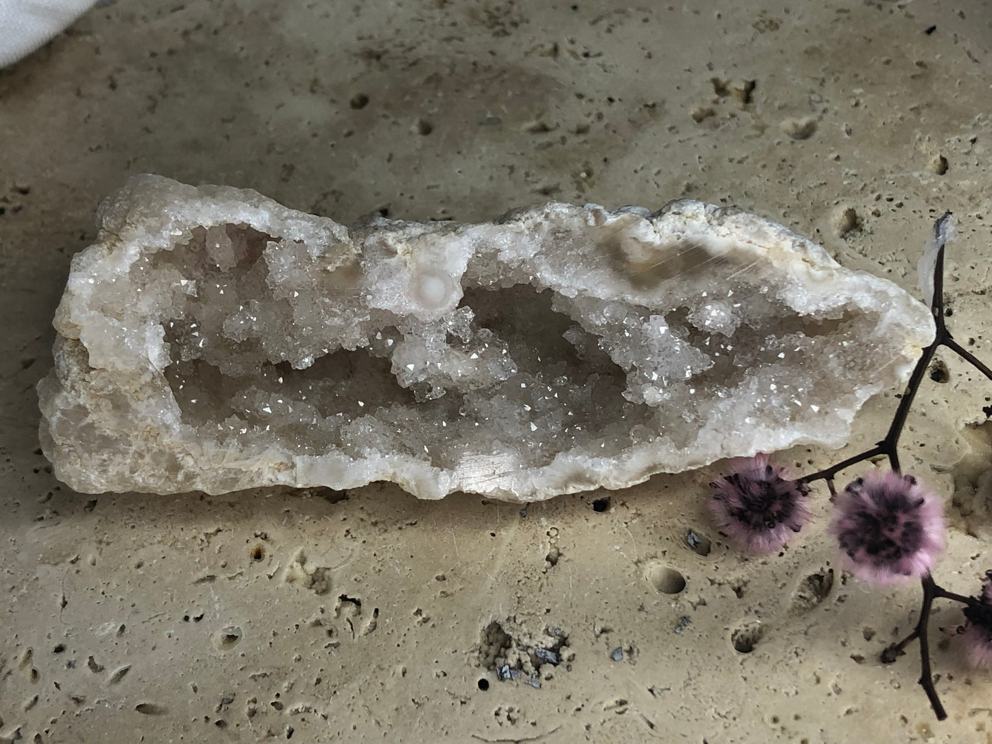 90gram Clear Quartz Crystal Geode Cave