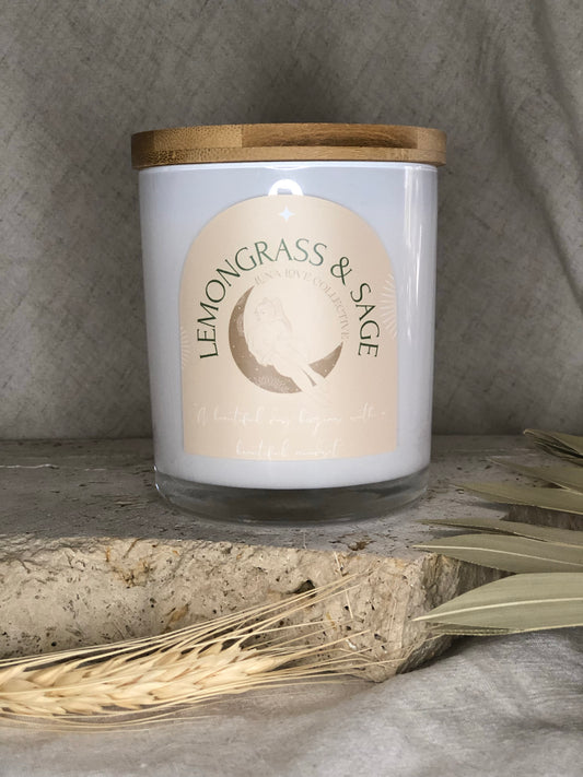 Lemongrass & Sage Large Soy Candle