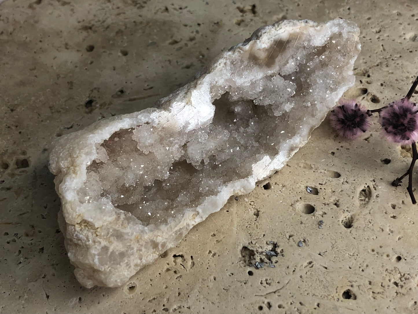 90gram Clear Quartz Crystal Geode Cave