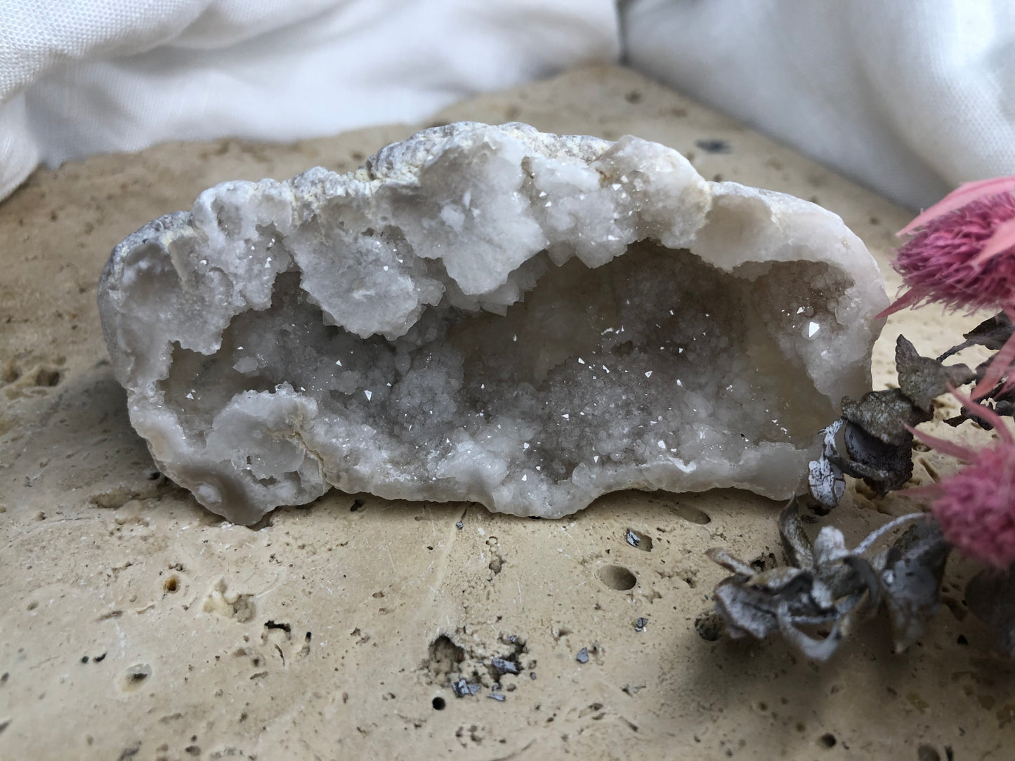 78gram Clear Quartz Crystal Geode Cave